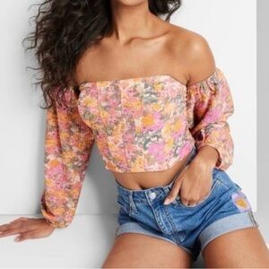 BRAND NEW Wild Fable Floral off-shoulder blouse